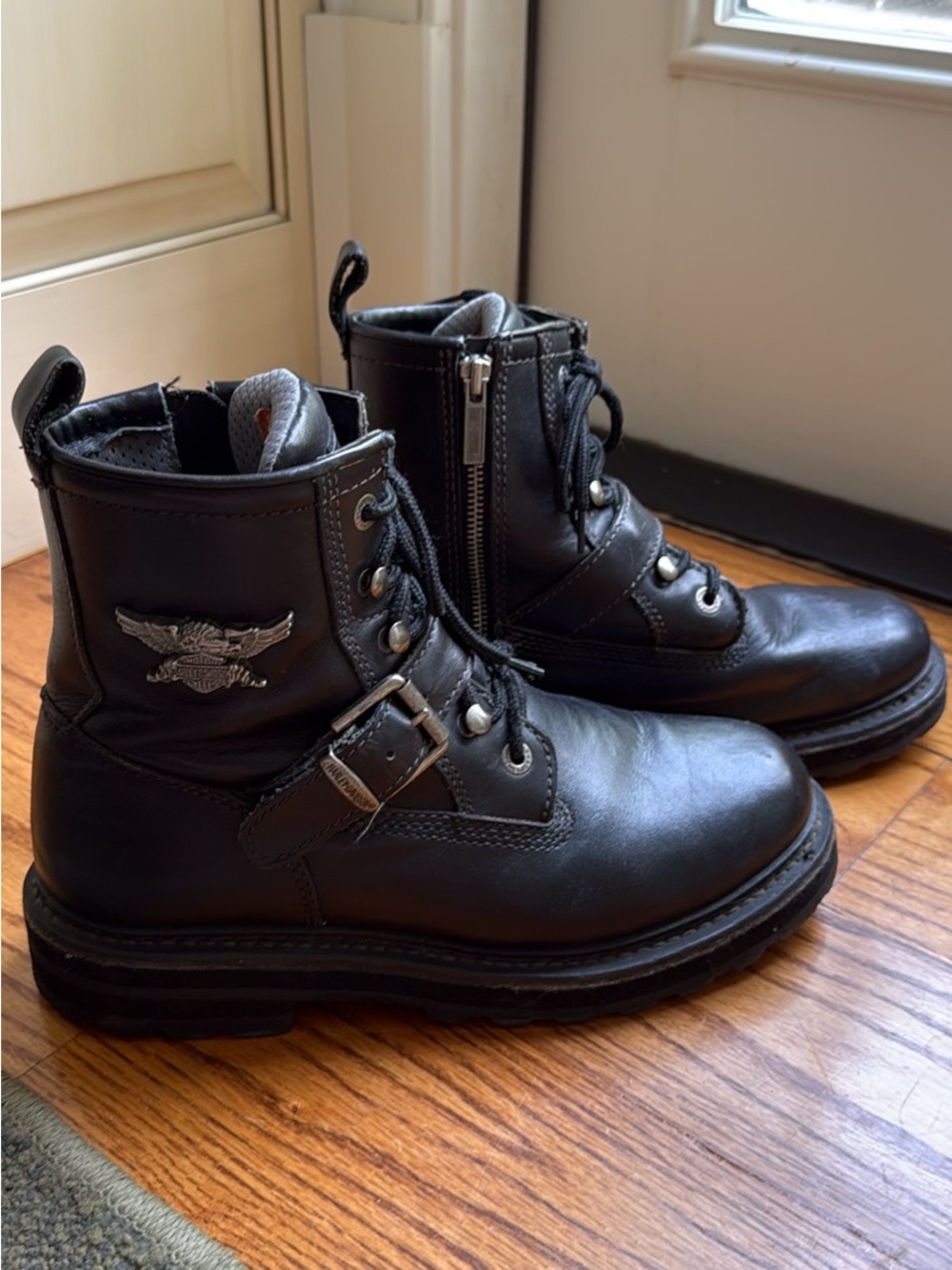 Harley Davidson Black Leather Men’s Motorcycle Boots size 9